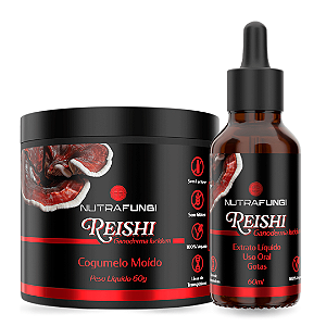 Kit Cogumelo Reishi Moído e Extrato.