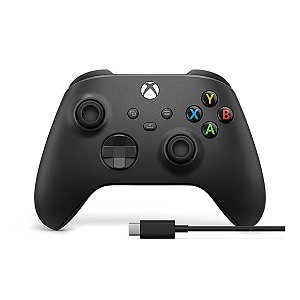 Controle Sem Fio Original Xbox Series S|X e Xbox One Preto + Cabo Removível USB-C