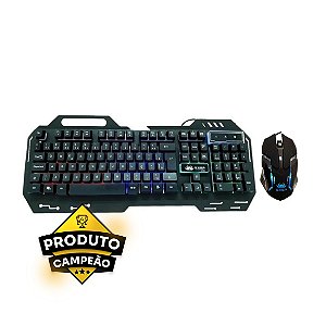 Teclado + Mouse Gamer RGB Knup KP-2054 Preto