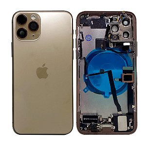 Pç para Apple Tampa Traseira Completa iPhone 11 Pro Dourado