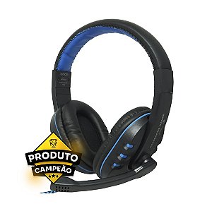 Headset Gamer Leboss LB-FN606 Preto e Azul