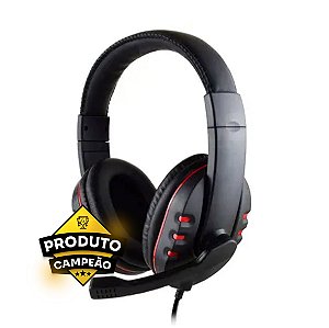 Headset Gamer Leboss LB-FN606 Preto e Vermelho