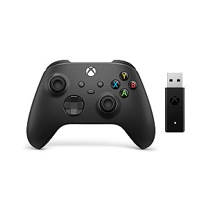 Controle Sem Fio Original Xbox Series S|X e Xbox One Preto + Adaptador Wireless para Windows