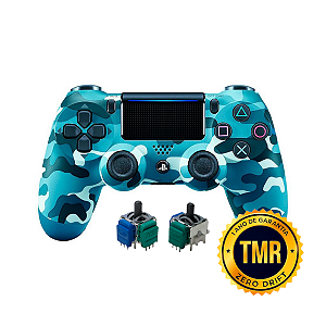 Controle Sem Fio Original PS4 TMR Azul Camuflado Seminovo