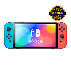 Console Nintendo Switch 64GB Oled Azul e Vermelho + Jogos Digitais + Cartão de Memoria 256GB