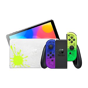 Console Nintendo Switch 64GB Oled Edição Splatoon 3 + Jogos Digitais + Cartão de Memoria 256GB
