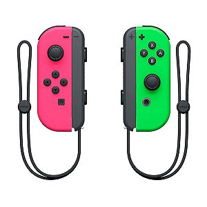 Controle Joy-Con Par Original Nintendo Switch Rosa Neon / Verde Neon Seminovo