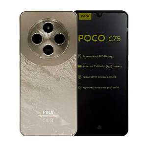 Smartphone Poco C75 256GB 8GB Dourado