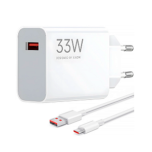 Fonte Celular + Cabo USB-A para USB-C Xiaomi 33W MDY16EF