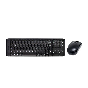 Kit 2 em 1 Teclado + Mouse Wireless Logitech MK220 Preto