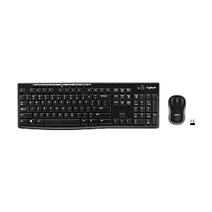 Kit 2 em 1 Teclado + Mouse Wireless Logitech MK270 Preto