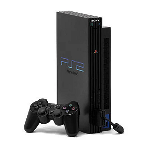 Console PS2 Fat + Jogos Digitais + Pen Drive 64GB Preto Seminovo