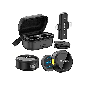 Microfone Lapela Duplo Wireless a'GOLD MCF-38 Lightning