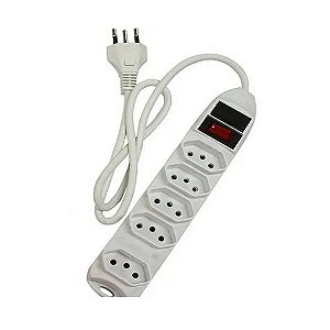 Filtro de Linha Régua Extensão Elétrica 5 Tomadas 1.5m Knup Branco
