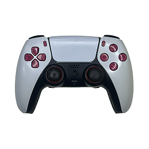 Controle Sem Fio Original PS5 DualSense Com pedals Branco/ Rosa - Seminovo