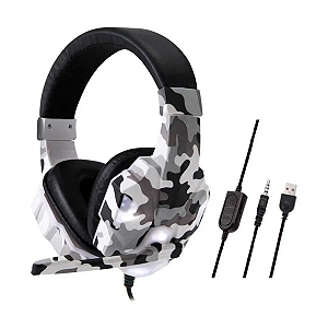 Headset B-Max BM218 Camuflado Cinza