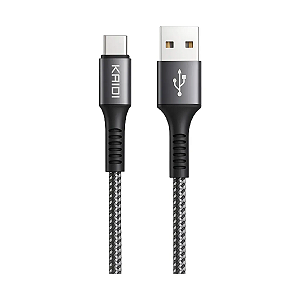 Cabo USB-A para USB-C 1m Kaidi KD-17C Turbo 3.0A Preto