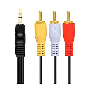 Cabo P2 3.5mm Macho AV RCA Macho