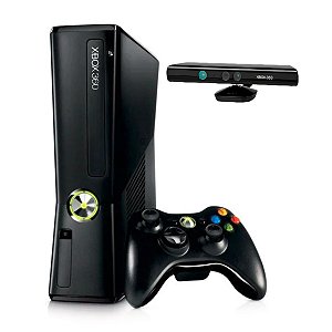 Console Xbox 360 Slim 4GB RGH 500GB + Jogos Digitais + Kinect Seminovo