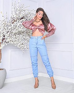 CALÇA MOOM JOGGER FEMININA CLARA LISA ADHERENCIA