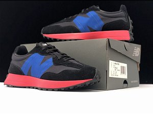 new balance 327 preto couro