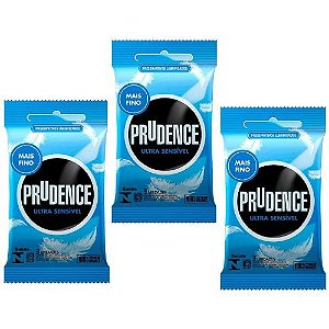 KIT 03 Preservativos Ultra Sensivel - Prudence - Sexshop