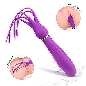 Vibrador Estimulador Formato Chicote Com Pontas em Silicone S-Hande - Sexshop