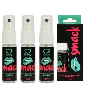 KIT 03 Smack Refrescantes Bucal De Menta Extra Forte 15Ml SexShop