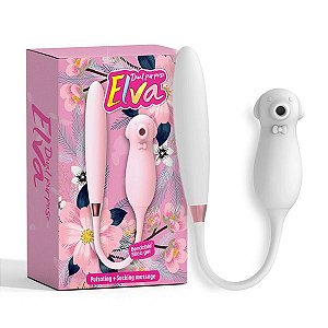 Vibrador Estimulador e Sugador de Clitóris Dupla Estimulação Elva - Sexshop