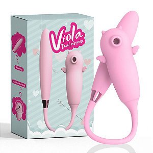 Vibrador Estimulador de Clitóris Viola Com Sucção e Vibração - Sexshop