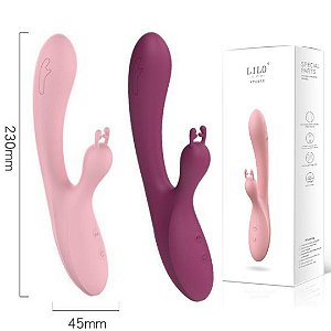 Vibrador Duplo Com Estimulador de clitoris Recarregavel - LiLo
