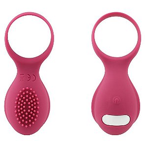 Anel Peniano em Silicone Macio Com Massageador e Vibrador