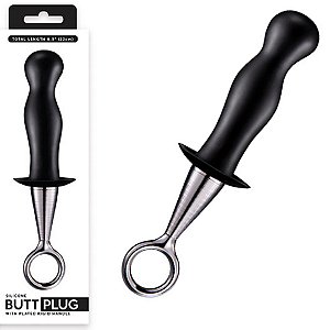Plug Anal Com alça de Metal Próstata 22cm Silicone Butt - Sex shop