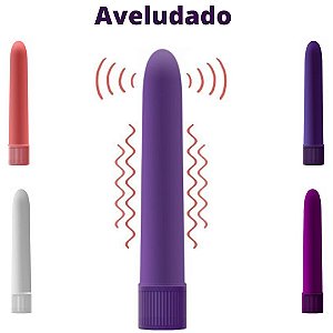 Vibrador personal Aveludado 17,5x2,7CM. Cores Variadas