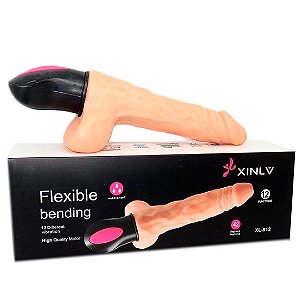 Prótese Realística Com Vibrador e Aquecimento Recarregável