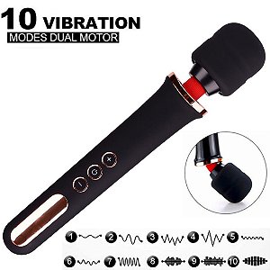 Vibrador Massageador Varinha Mágica USB Black Luxury