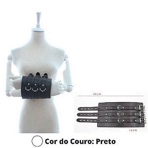 Algemas Harness Para Braços e Punhos em Couro Branco Com Regulagem