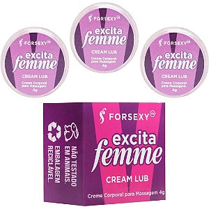KIT 03 Excita Femme Cream Lub Excitante Feminino 4G For Sexy