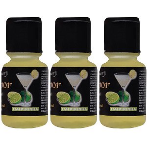 KIT 03 Gel Comestível de Caipirinha Mais Sabor Hot 15ml Garji