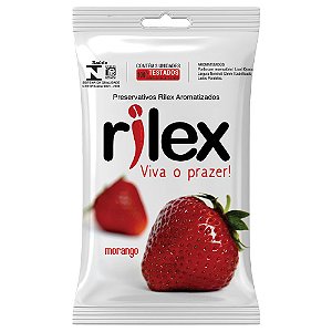 Preservativo no Sabor e Aroma de Morango 03 Unidades Rilex