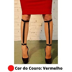 Perneira Dupla Acessório Feminino Em Sintético Vermelho