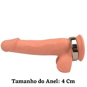 Anel Peniano Em Aço Formato Argola 4 Cm Com Bordas Retas