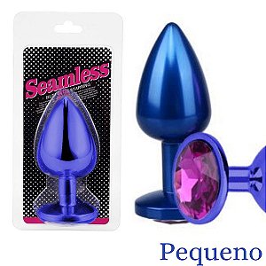 Plug Anal Tamanho 6,9×2,7CM Azul Com Joia SEAMLESS BUTT PLUG