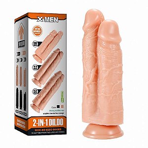 Dildo gêmeos 2 em 1 Com Ventosa Grande e Macio 26x9CM X-man