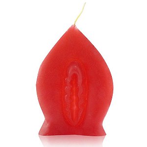 Vela no Formato de Vagina na Cor vermelha 10x6,5 Real Peter