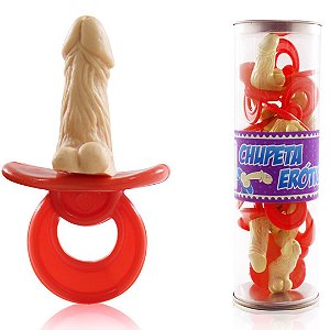 Chupetas Eroticas Divertidas Vermelhas Kit com 10 Real Peter