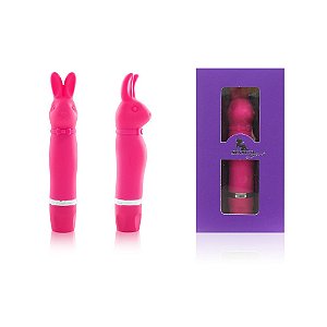Vibrador Rabbit Massageador Coelhinho na cor Rosa - 15x3,5cm