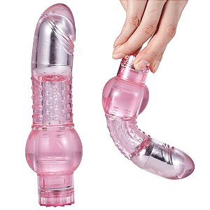 Vibrador Com Estimulador Ponto G Multivelocidade 17,6x3,5CM