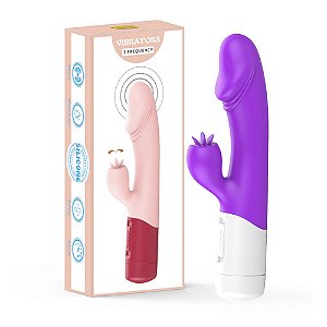 Vibrador Ponto G com Estimulador de Clitóris 2 Velocidades