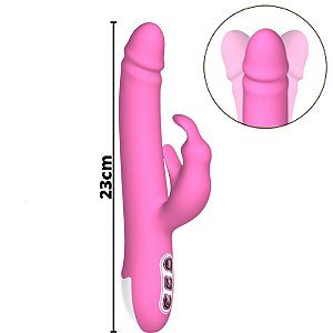 Vibrador Rotativo Com Estimulador de Clitóris 7 Vibrações